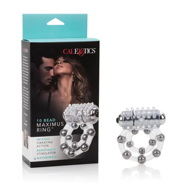 Maximus Enhancement Ring 10 Stroker Beads - Clear - Stimulators