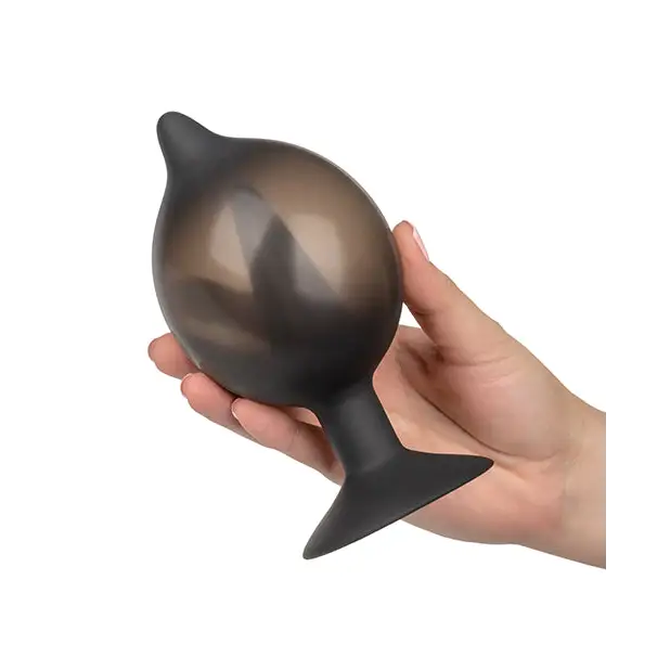 Medium Silicone Inflatable Plug - Black - Anal Products