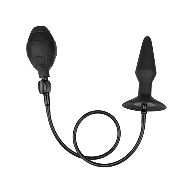 Medium Silicone Inflatable Plug - Black - Anal Products