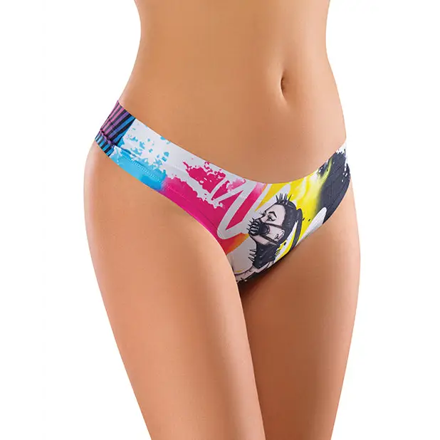 Mememe Cabal Margot Printed Thong XL - Lingerie - Hanging