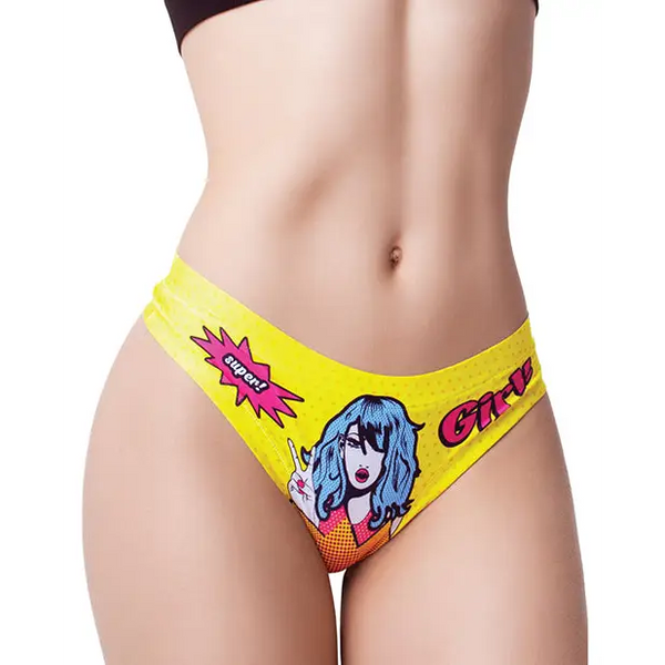 Mememe Comic Fans Printed Thong XL - Lingerie - Packaged