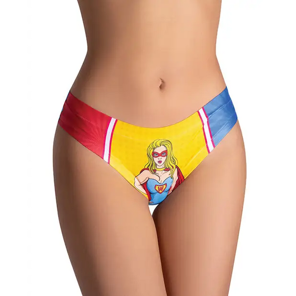 Mememe Comics Wonder Girl Printed Thong LG - Lingerie - Packaged