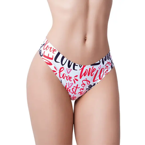 Mememe Love Message Printed Thong MD - Lingerie - Packaged