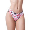 Mememe Love Message Printed Thong XL - Lingerie - Packaged