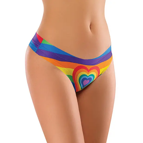 Mememe Pride Hearts Printed Thong MD - Lingerie - Hanging