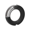 Merci Hybrid Silicone Covered Metal Cock Ring - 35 mm Black