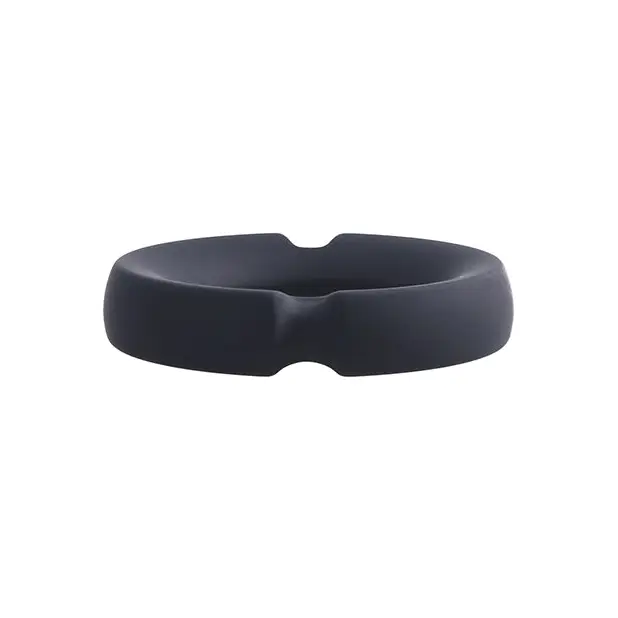 Merci Hybrid Silicone Covered Metal Cock Ring - 50 mm Black - Penis Enhancement