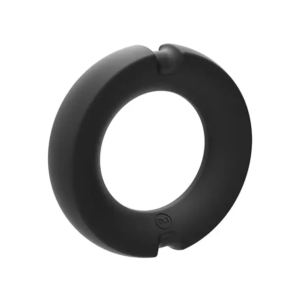 Merci Hybrid Silicone Covered Metal Cock Ring - 50 mm Black - Penis Enhancement