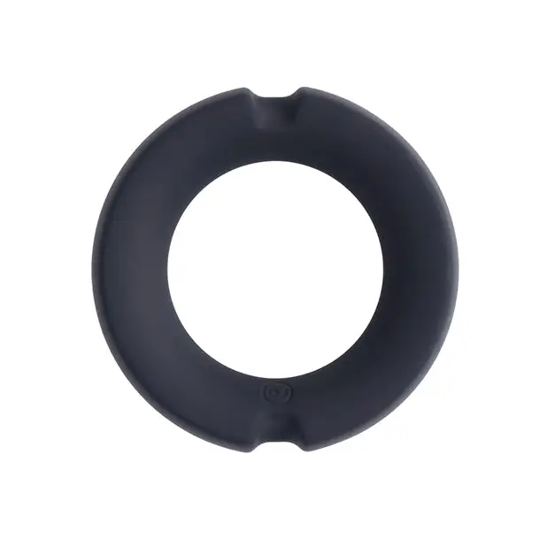 Merci Hybrid Silicone Covered Metal Cock Ring - 50 mm Black - Penis Enhancement