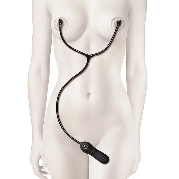 Merci Swell Vibrating Nipple Sucker Cups - Black - Stimulators