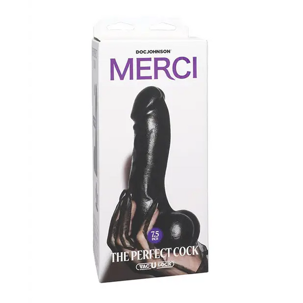 Merci The Perfect Cock 7.5’’ Vac-U-Lock Suction Cup - Black - Dongs & Dildos