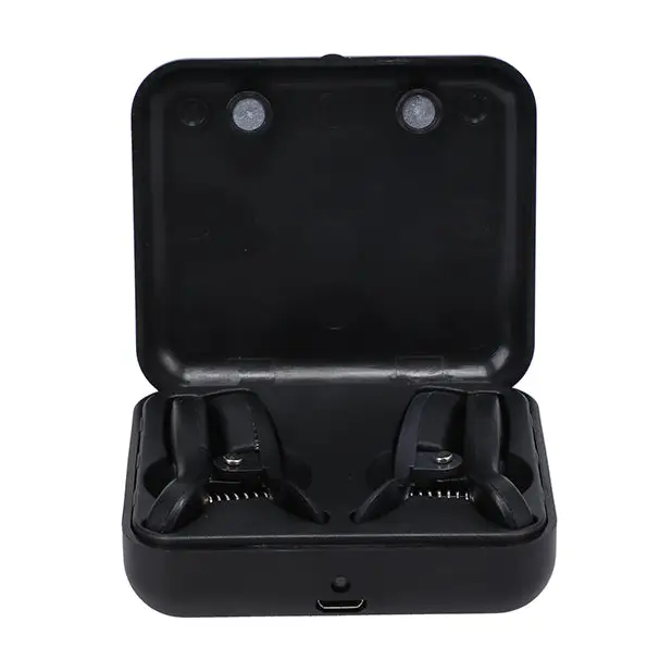 Merci Vibro Grippers Rechargeable Vibrating & Wireless Nipple Clamps - Black - Bondage Blindfolds & Restraints