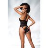 Mesh Cut Out Strappy Bodysuit Black L/XL - Lingerie - Packaged