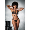 Mesh & Lace Two In One Teddy w/Detachable Skirt Black L/XL - Lingerie - Packaged
