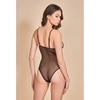 Mesh Soft Cup Teddy w/Contrast Lines Black LG - Lingerie - Hanging