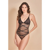 Mesh Soft Cup Teddy w/Contrast Lines Black LG - Lingerie - Hanging