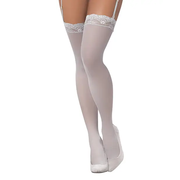 Mesh Thigh High Stockings Shoreline Grey O/S - Lingerie - Packaged