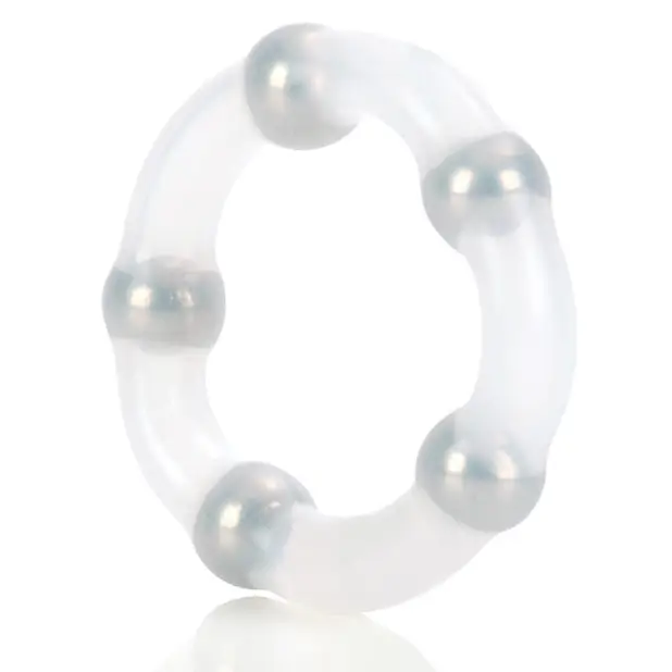 Metallic Bead Ring - Clear - Penis Enhancement