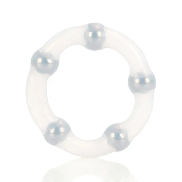 Metallic Bead Ring - Clear - Penis Enhancement