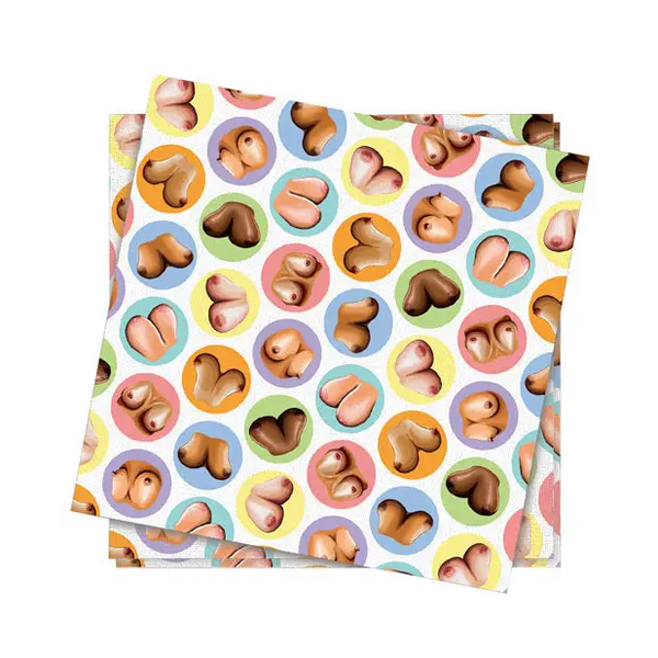 Mini-Boob Napkins - Pack of 8 - Bachelorette & Party Supplies