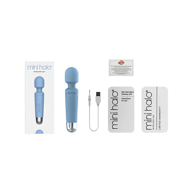 Mini Halo Wireless 20x Wand - Powder Blue - Massage Products