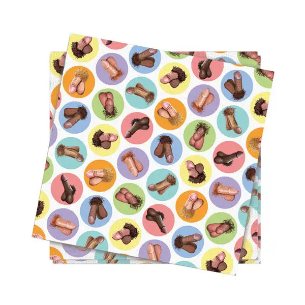 Mini-Penis Napkins - Pack of 8 - Bachelorette & Party Supplies