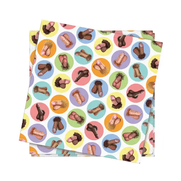 Mini-Penis Napkins - Pack of 8 - Bachelorette & Party Supplies
