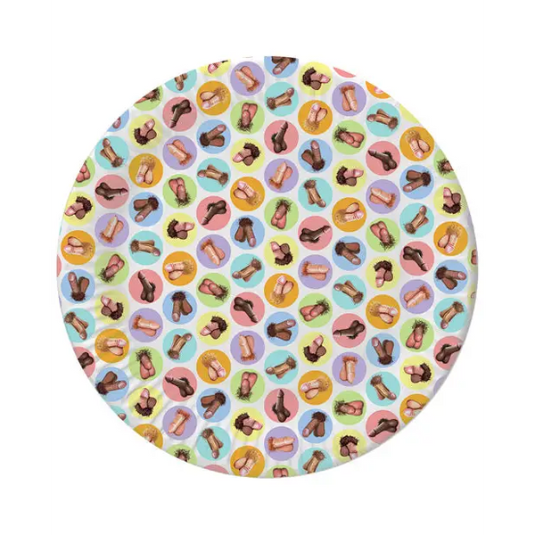 Mini-Penis Plates - Pack of 8 - Bachelorette & Party Supplies