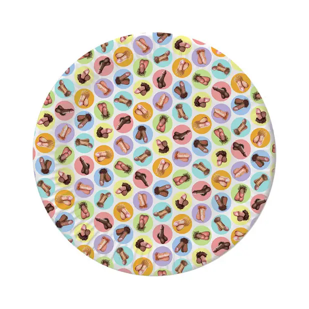 Mini-Penis Plates - Pack of 8 - Bachelorette & Party Supplies
