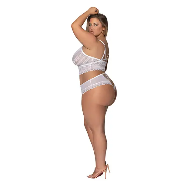 Modern Romance Bralette & Cheeky Hipster White 2X - Lingerie - Plus/Queen - Packaged
