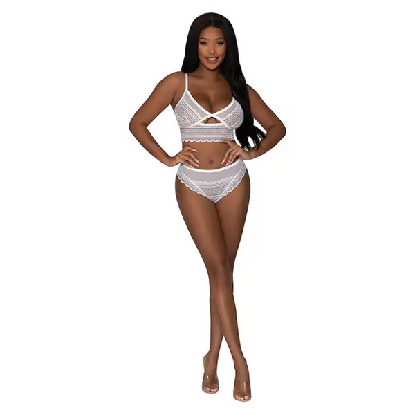 Modern Romance Bralette & Cheeky Hipster White S/M - Lingerie - Packaged