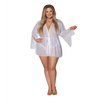 Modern Romance Flowing Short Robe White 2X - Lingerie - Plus/Queen - Packaged