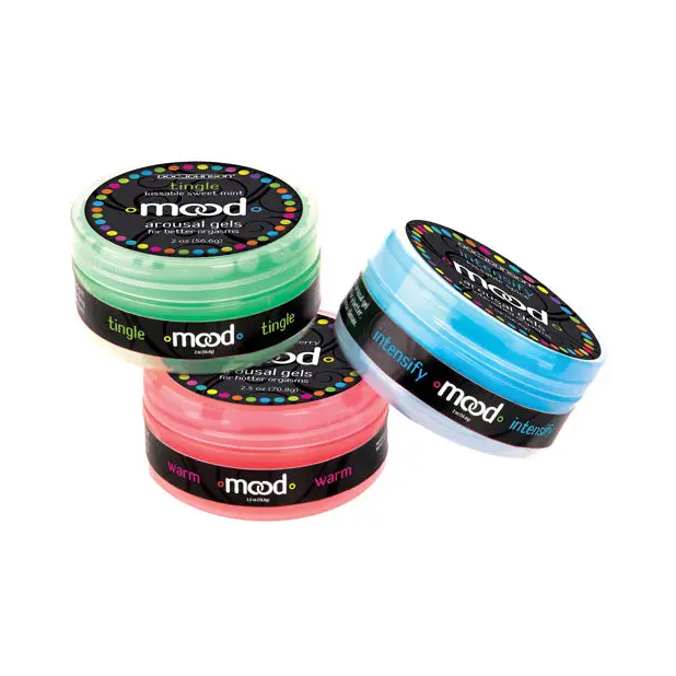 Mood Lube Kissable Foreplay Gels - 2 oz Asst. Flavors Pack of 3 - Flavored