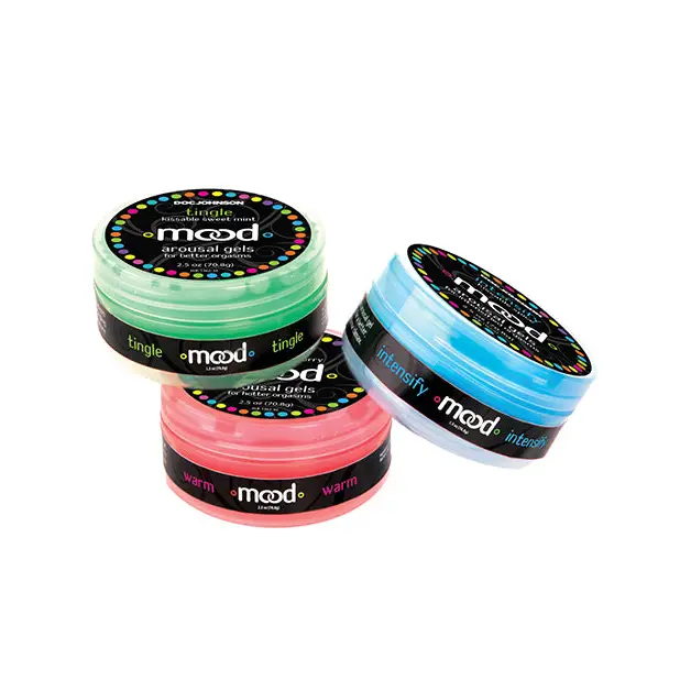 Mood Lube Kissable Foreplay Gels - 2 oz Asst. Flavors Pack of 3 - Flavored