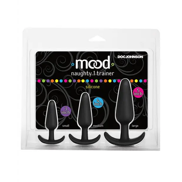 Mood Naughty 1 Anal Trainer Set - Black Set of 3 - Anal Products