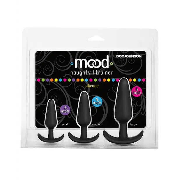 Mood Naughty 1 Anal Trainer Set - Black Set of 3 - Anal Products