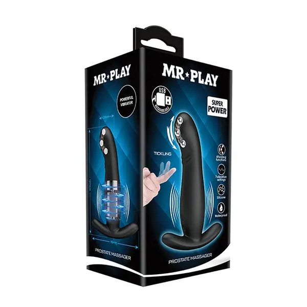 Mr. Play Rolling Bead Prostate Massager - Black - Anal Products