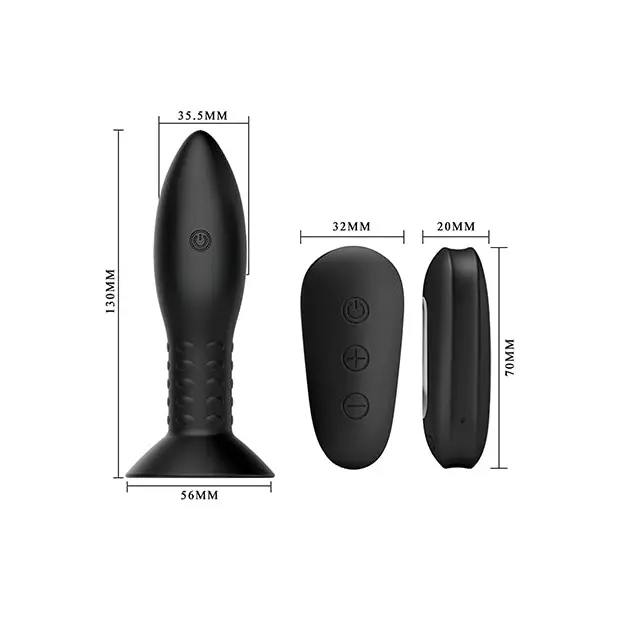 Mr. Play Rotating Bead Butt Plug - Black - Anal Products