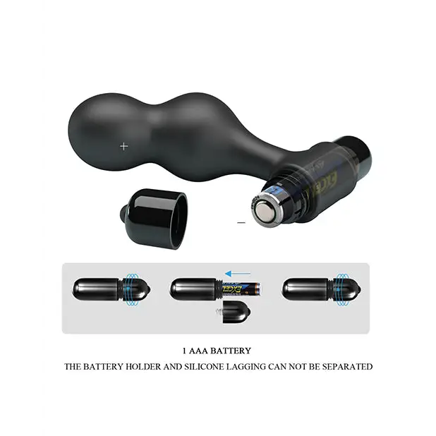 Mr. Play Silicone Anal Vibro Plug - Black - Anal Products