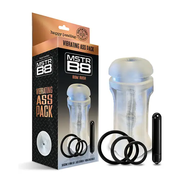 MSTR B8 Bum Rush Vibrating Ass Pack - Kit of 5 Clear - Dolls & Masturbators