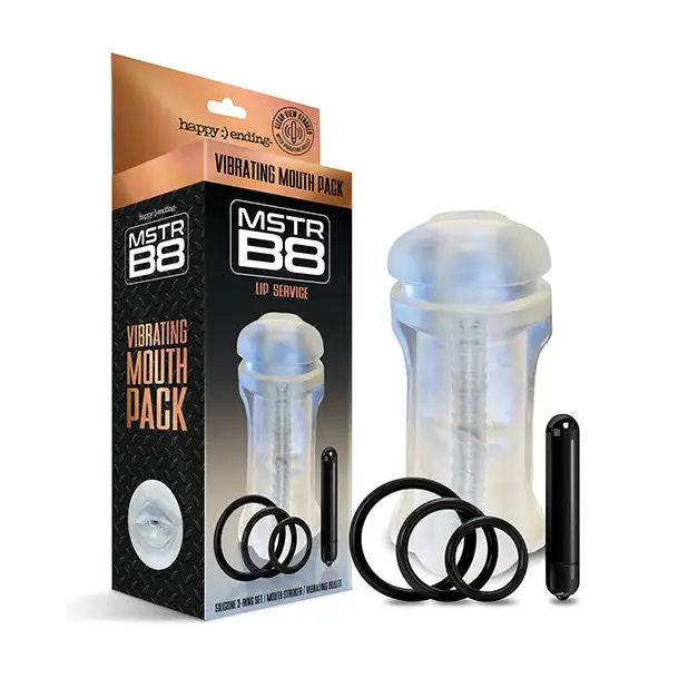 MSTR B8 Lip Service Vibrating Mouth Pack - Kit of 5 Clear - Dolls & Masturbators