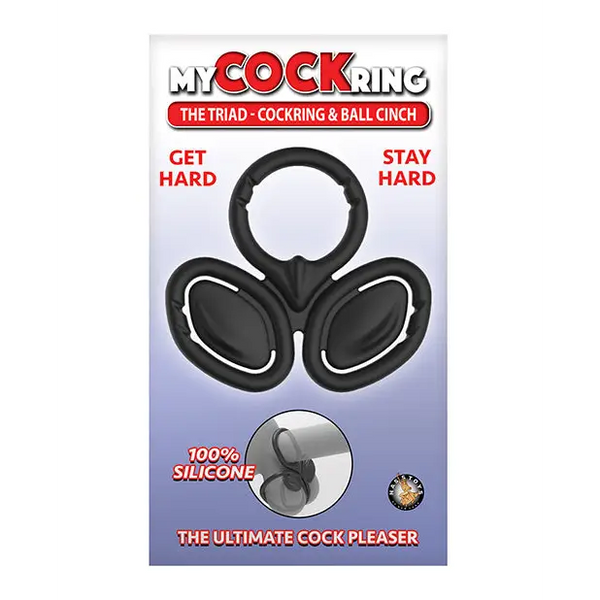 My Cock Ring The Triad Cockring & Ball Cinch - Black - Penis Enhancement