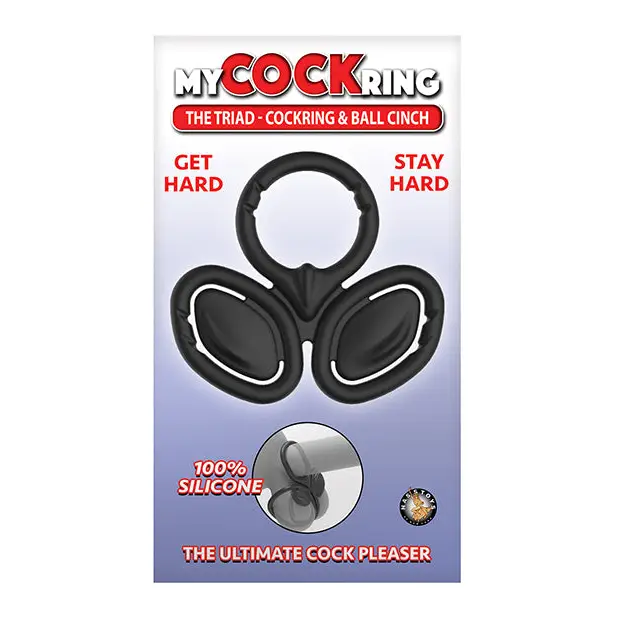 My Cock Ring The Triad Cockring & Ball Cinch - Black - Penis Enhancement