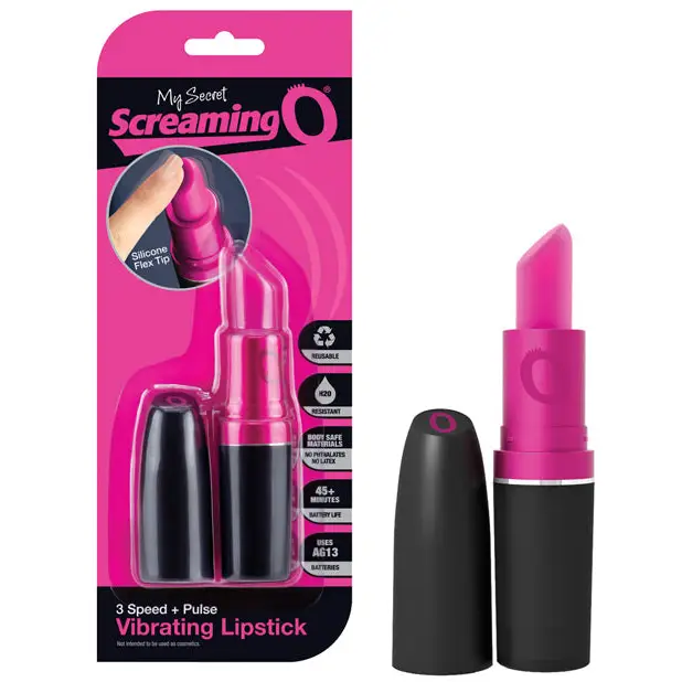 My Secret Screaming O Vibrating Lipstick - Black/Pink - Stimulators