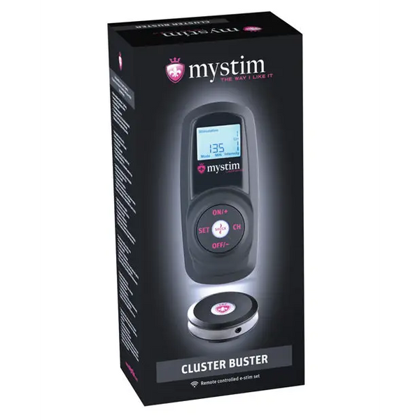 Mystim Cluster Buster Wireless eStim Starter Kit - Black - Stimulators