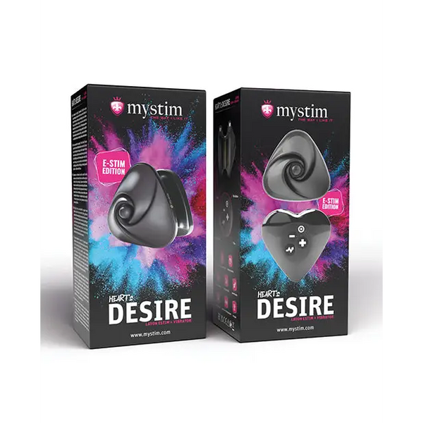 Mystim Hearts Desire eStim Layon Vibrator - Black - Stimulators