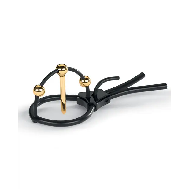 Mystim Plunging Pete w/Corona Strap & Urethral Sound - Black/Gold - Stimulators