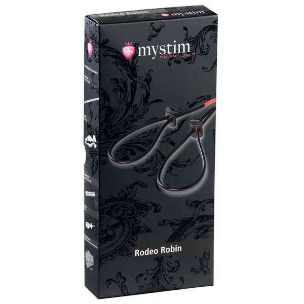 Mystim Rodeo Robin Penis & Testicle Strap Set - Black - Stimulators