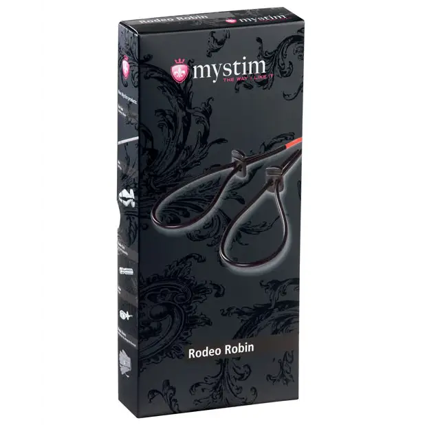 Mystim Rodeo Robin Penis & Testicle Strap Set - Black - Stimulators