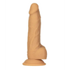 Naked Addiction 8’’ Rotating & Vibrating Dong w/Remote - Caramel - Dongs & Dildos